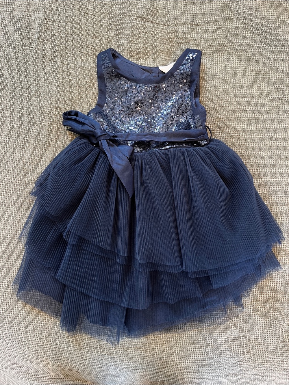 Navy Sequin & Tulle Party Dress